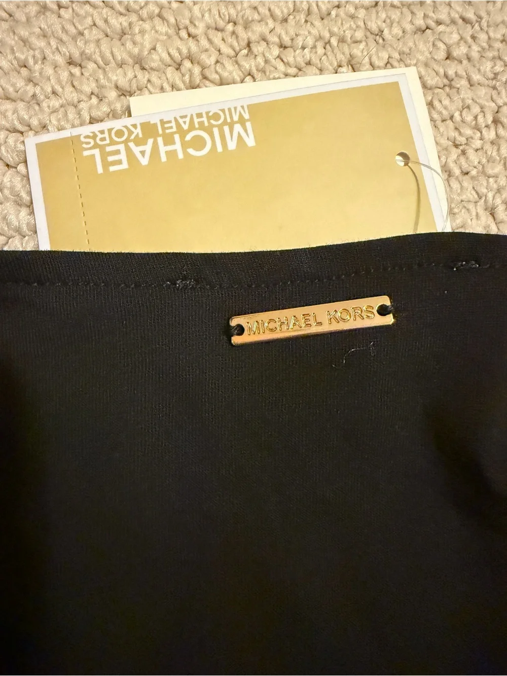 Michael Kors Black V-Neck Tie Sleeve Blouse